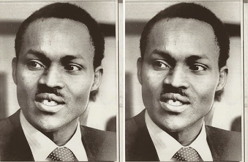 Young Buhari giving a shy side smile