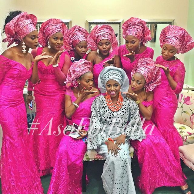 bride @tm_olofin and her friends