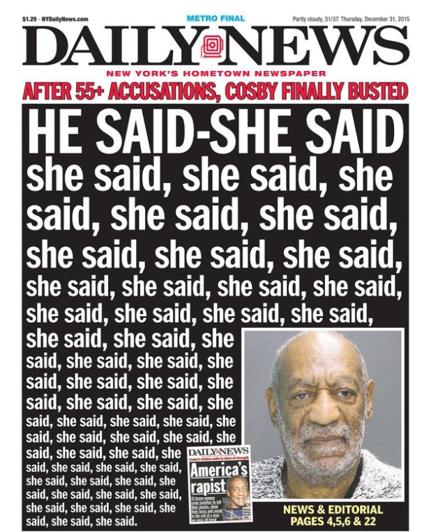 Is This Bill Cosby Cover From New York Daily News The Most 