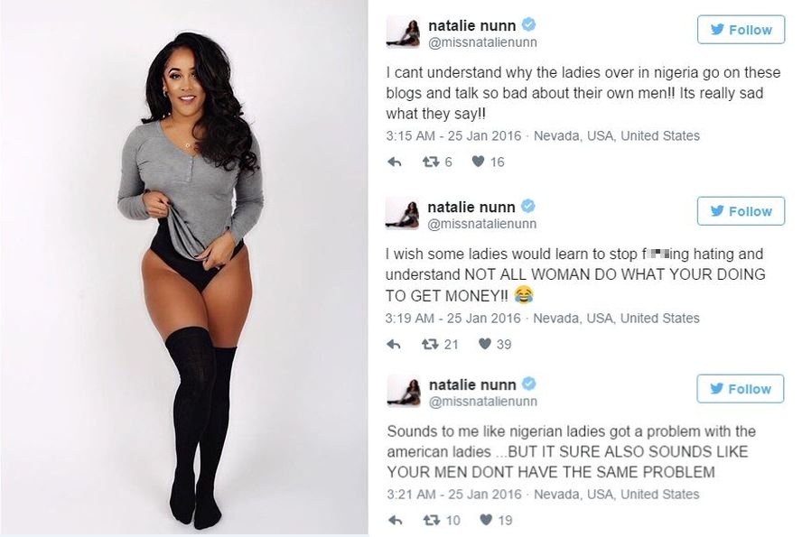 US Reality Star Natalie Nunn rants about Nigerian Ladies that constantly  
