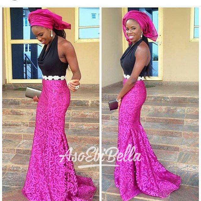 @missedara in @dlvclothing, aso ebi by @asoebi_geek