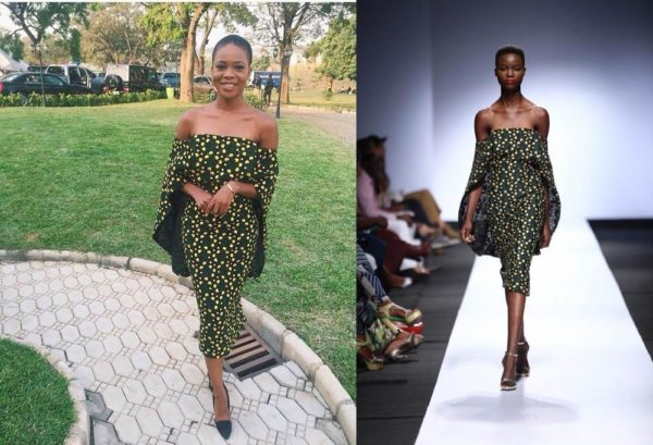 TV Personality Zainab Balogun side by side a DZYN model at the 2015 Lagos Fashion and Design Week