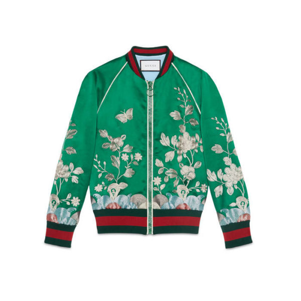 888-Rihannas-New-York-City-Gucci-Spring-2016-Green-Floral-Embroidered-Track-Jacket-and-Pants