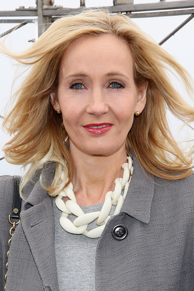 NEW YORK, NY - APRIL 09: Founder and President of Lumos and Patron of Lumos USA/ Author J.K. Rowling ceremoniously lights the Empire State Building in LumosÕ colors of purple, blue and white to mark the US launch of her non-profit organization at The Empire State Building on April 9, 2015 in New York City. (Photo by Cindy Ord/Getty Images)