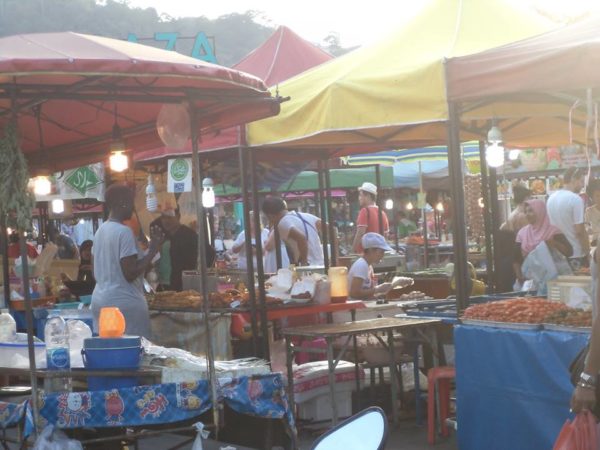 Open air food market