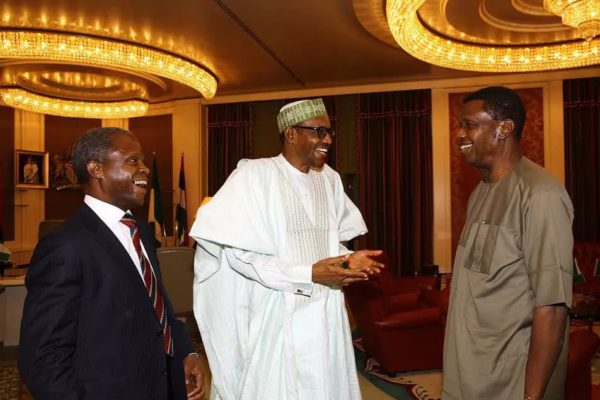 Pastor Adeboye visits Aso Villa, sees President Buhari and Vice President Osinbajo on February 16, 2016