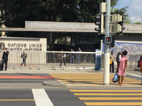 Outside the United Nations building