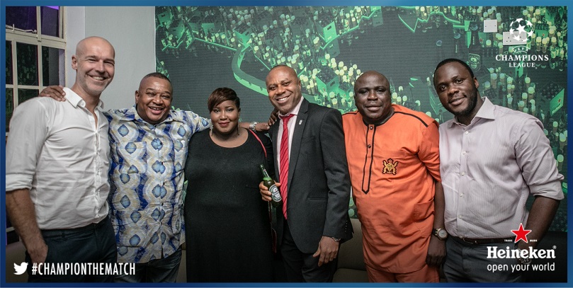 Arjan Pomper, Olisa Adibua, Dami Elebe, Edem Vindah, Gbenga Adeyinka and Obabiyi Fagade at Heineken House Lagos
