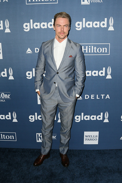 BEVERLY HILLS, CALIFORNIA - APRIL 02:  Professional dancer Derek Hough arrives at the 27th Annual GLAAD Media Awards at The Beverly Hilton Hotel on April 2, 2016 in Beverly Hills, California.  (Photo by David Livingston/Getty Images)