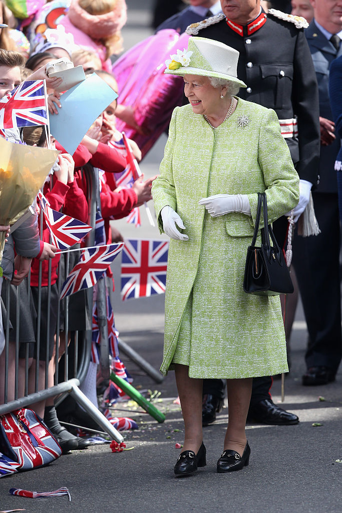 WINDSOR, ENGLAND - APRIL 21: Queen Elizabeth II meets the public on her 90th Birthday Walkabout on April 21, 2016 in Windsor, England. Today is Queen Elizabeth II's 90th Birthday. The Queen and Duke of Edinburgh will be carrying out engagements in Windsor. (Photo by Chris Jackson/Getty Images)