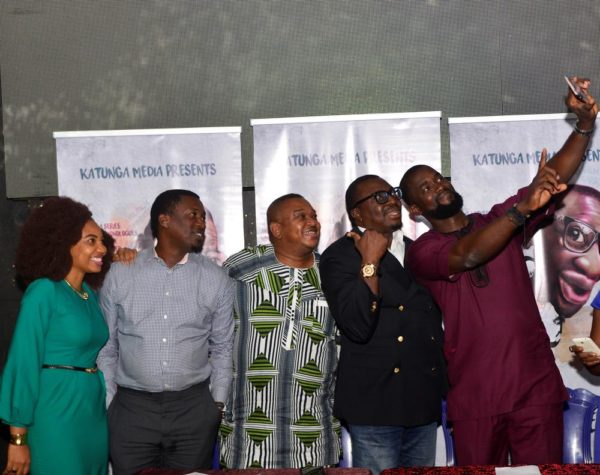 L-R. Betty Abang, MD, Katunga Media Limited Joseph Edgar, Author & Executive Producer, Loud Whispers Olisa Adibua, Executive Producer, Loud Whispers AliBaBa, Lead Thespian, Loud Whispers William Benson, Director, Loud Whispers