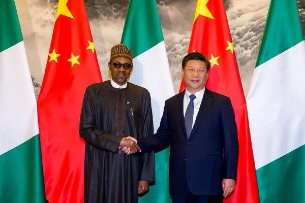 President Buhari and President Xi Jinping at the Official Welcoming Ceremony at the Great Hall in Beijing, China