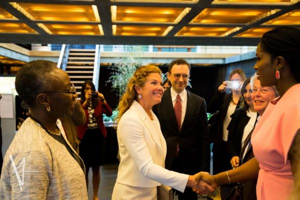 Sandra Pepera, Global Director, Gender Women and Democracy_ Sophie Grégoire Trudeau, Canadian First Lady & Stephanie Linus