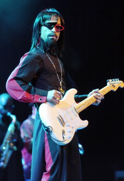 NEW ORLEANS - JULY 2: American musician Prince wears a wig, sunglasses, and a false goatee as a disguise with the opening act of The 10th Anniversary Essence Music Festival on July 2, 2004 in New Orleans, Louisiana. (Photo by Chris Graythen/Getty Images)