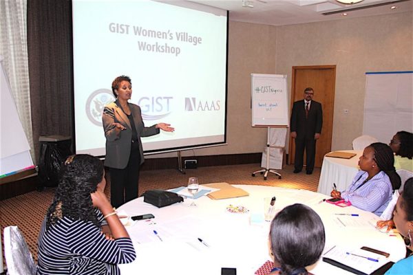 Public Affairs Officer Dehab Ghebreab opening the GIST workshop in Lagos on Wednesday. Photo: U.S. Consulate General Lagos.