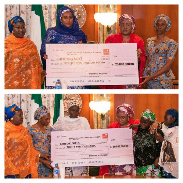 Aisha Buhari Presents N55 million to Boko Haram Victims1