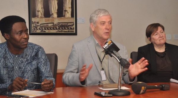 Chief Operating Officer, Continental Broadcasting Service, Lemi Olalemi; Chief Executive Officer, Continental Broadcasting Service, Nigel Parsons and Chief Commercial Officer, Continental Broadcasting Service, Lindsey Oliver, at the press briefing to announce the launch of TVC channels on DSTV and GOTV, held at Continental Broadcasting Service head office, Lagos, today Thursday, May 12th, 2016.