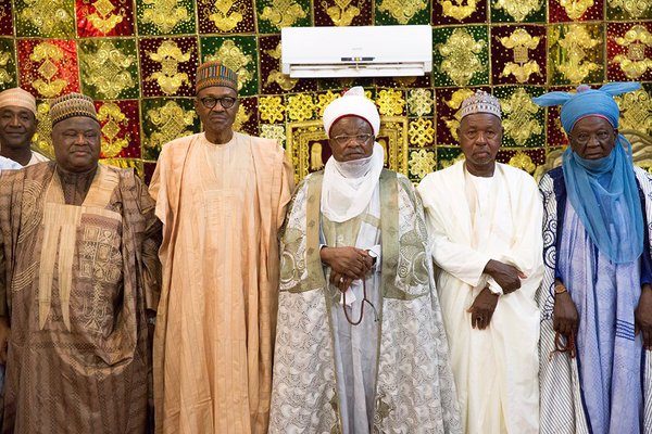 President Buhari today paid homage to the Emir of Katsina, HRH Alhaji Abdulmumini Kabir Usman, at the Emir's Palace1