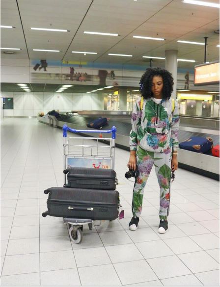 Stephanie Coker at the Amsterdam Airport