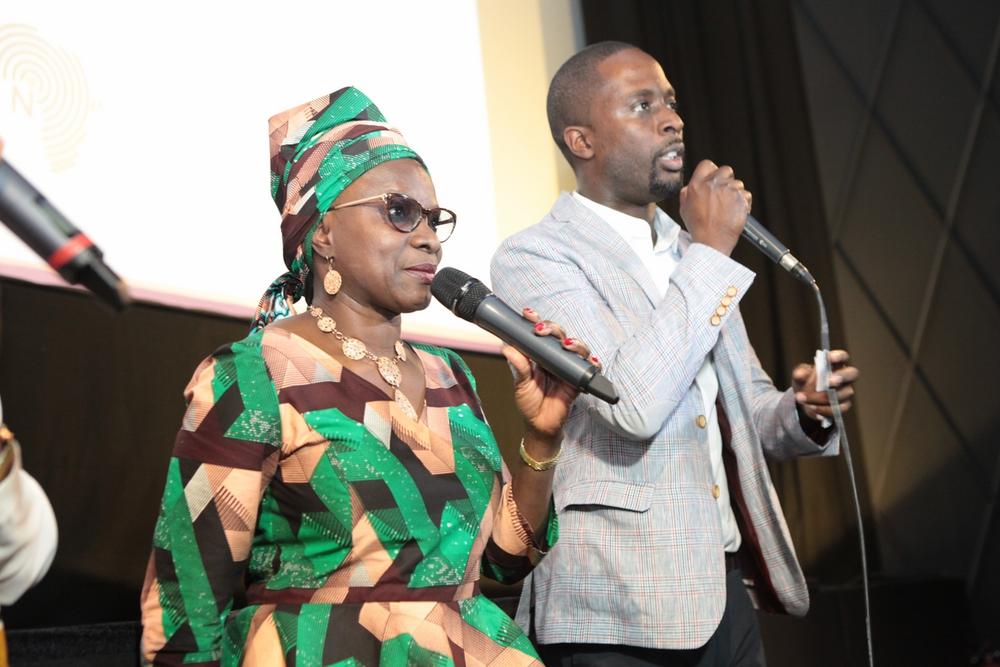 Angelique KIDJO (marraine_godmother) and Serge NOUKOUE (founder NOLLYWOOD WEEK Festival)