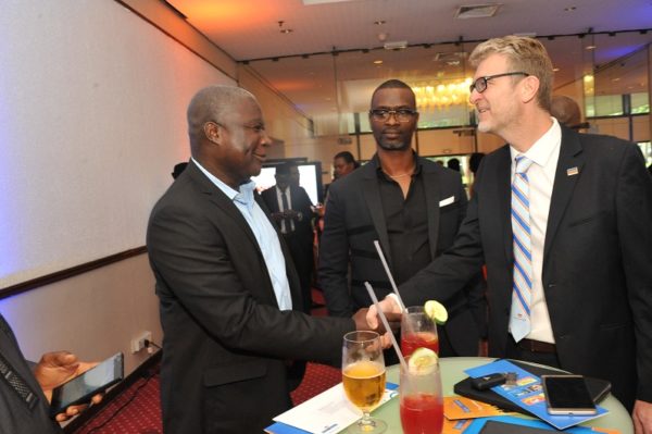 Alaba Fadero, Executive Director, MediaReach OMD; Tokunbo Modupe, Chief Consultant, TPT International; and Olivier Thiry, Managing Director, Promasidor Nigeria Limited; at the 2016 Promasidor Quill Awards event held at Sheraton Lagos Hotel …recently