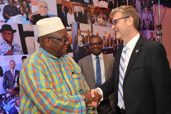 Ambassador Patrick Dele Cole, Chairman, Panel of Jusdges; Charles Igbinidu, Managing Director, TPT International; and Olivier Thiry, Managing Director, Promasidor Nigeria Limited; at the 2016 Promasidor Quill Awards event held at Sheraton Lagos Hotel …recently