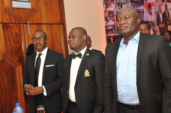 (L-R) Adrew Enahoro, Head, Legal/Public Relations, Promasidor Nigeria; Isiaka Lawal of PR Department, Promasidor; and Alaba Fadero, Executive Director, MediaReach OMD; at the 2016 Promasidor Quill Awards event held at Sheraton Lagos Hotel …recently