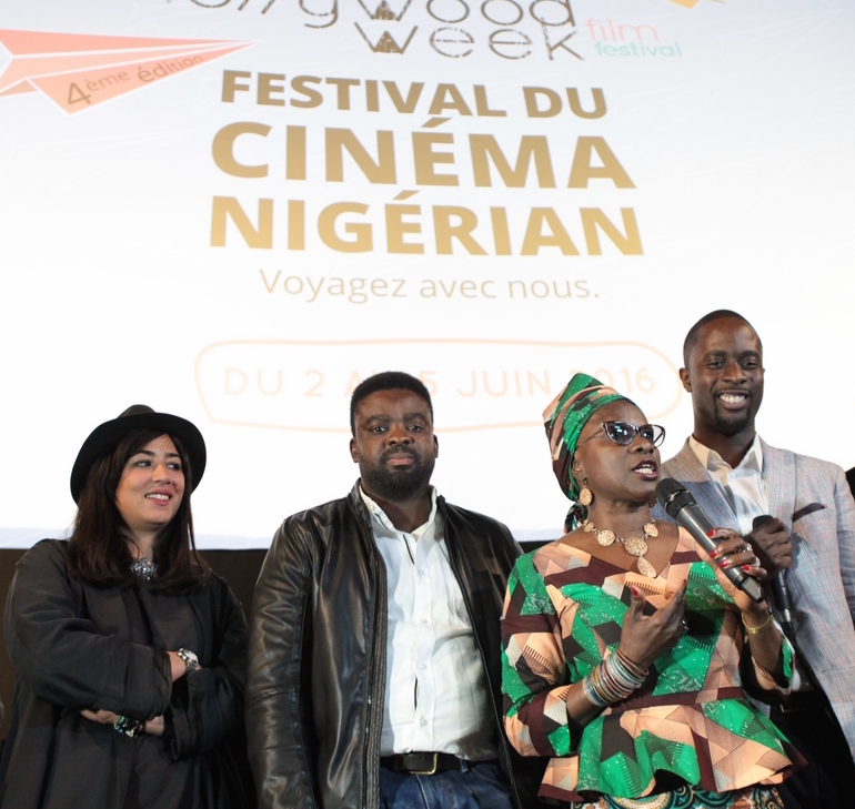 Fatym LAYACHI - Kunle AFOLAYAN - Angelique KIDJO (The CEO team) - serge NOUKOUE (NOLLYWOOD WEEK Festival founder)