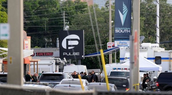 ORLANDO, FL - JUNE 12: Orlando police officers seen outside of Pulse nightclub after a fatal shooting and hostage situation on June 12, 2016 in Orlando, Florida. The suspect was shot and killed by police after 20 people died and 42 were injured. (Photo by Gerardo Mora/Getty Images)