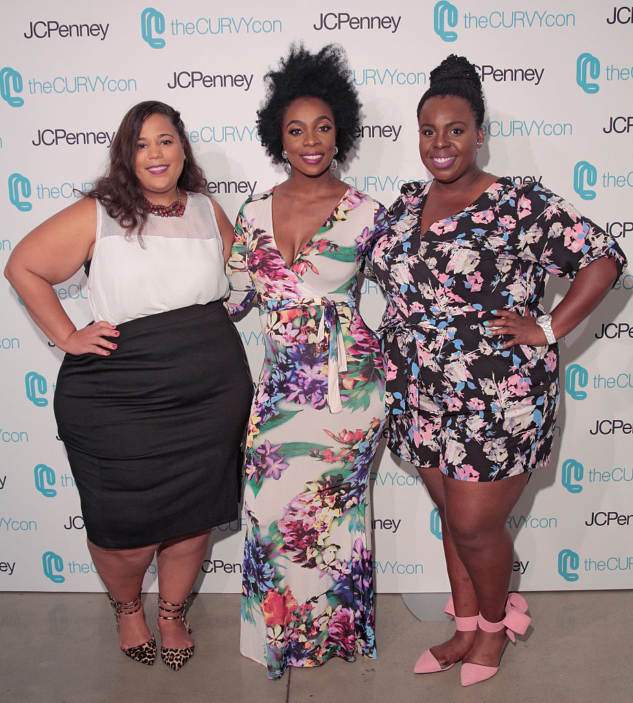NEW YORK, NY - JUNE 17: Co-Founders of TheCurvyCon Chastity Garner (L) and CeCe Olisa (R) pose with fitness guru Anowa Adjah (C) during TheCurvyCon 2016 at Metropolitan Pavilion West on June 17, 2016 in New York City. (Photo by Randy Brooke/Getty Images)