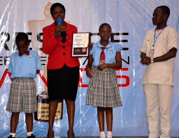 Lagooz School representative after winning Best Primary School in Lagos (Private)