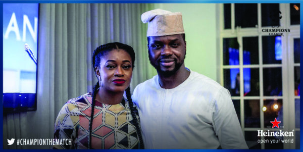 Lanre Da Silva Ajayi and Adebola Williams at the Heineken House Lagos