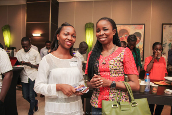 NEW MEDIA CONFERENCE 2016  -  OLAJUMOKE OKIKIOLU WITH A PARTICIPANT