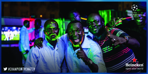 football fans at the Heineken House Lagos