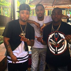 Trey Songz with Bred and Davido in December 2015