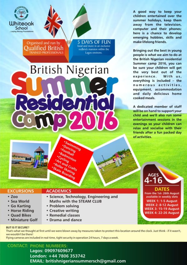 Staying In Lagos For Summer The British Nigerian Residential Summer Camp 2016 Is The Place To Be Bellanaija