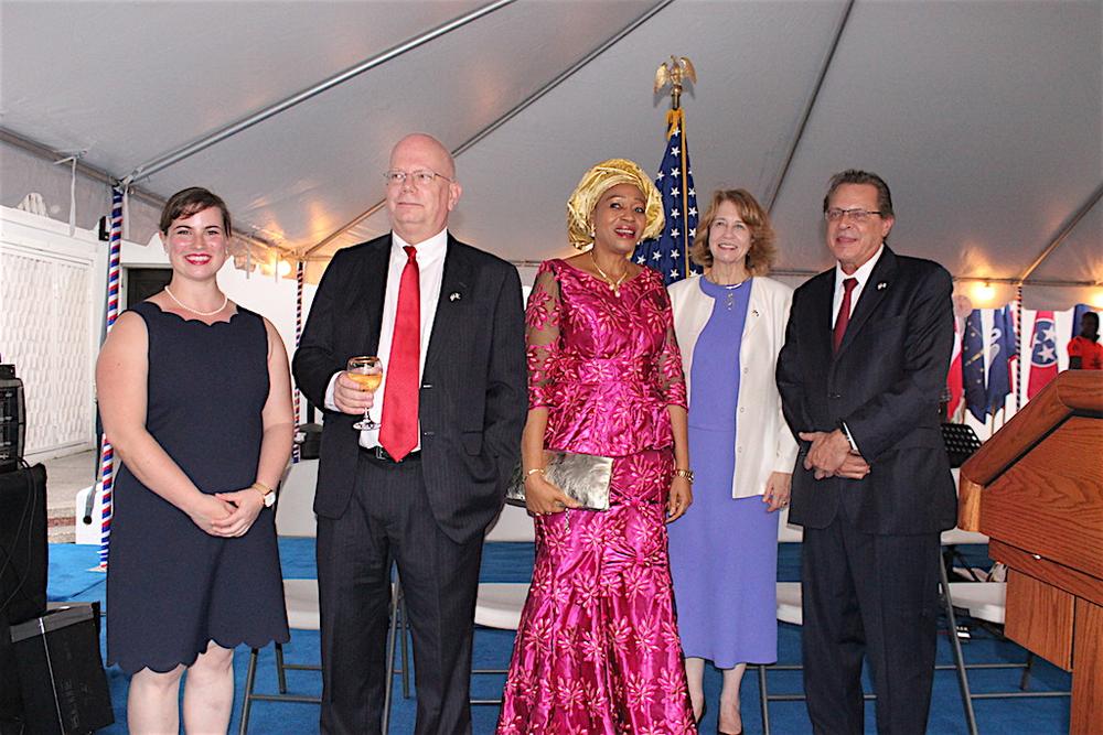 Consular Officer, Claire Ruffing; U.S. Ambassador to Nigeria, James F. Entwistle; a representative of the Nigerian Minister of Foreign Affairs, Ms. Vivian Okeke; wife of U.S. Ambassador to Nigeria, Dr. Pamela G. Schmoll; and Consul General Francis John Bray