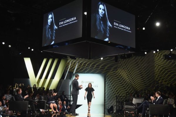 Trevor Noah welcoming Eva Longoria