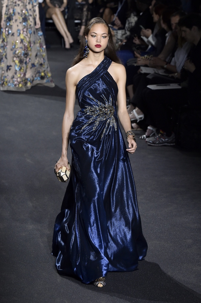 PARIS, FRANCE - JULY 06: A model walks the runway during the Elie Saab Haute Couture Fall/Winter 2016-2017 show as part of Paris Fashion Week on July 6, 2016 in Paris, France. (Photo by Kristy Sparow/Getty Images)