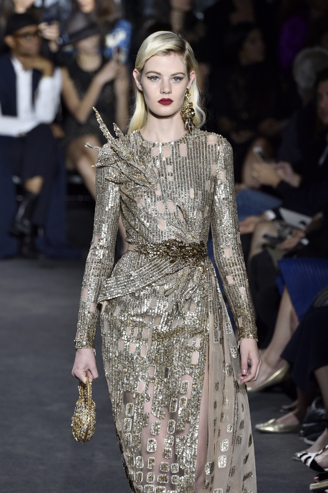 PARIS, FRANCE - JULY 06: A model walks the runway during the Elie Saab Haute Couture Fall/Winter 2016-2017 show as part of Paris Fashion Week on July 6, 2016 in Paris, France. (Photo by Kristy Sparow/Getty Images)