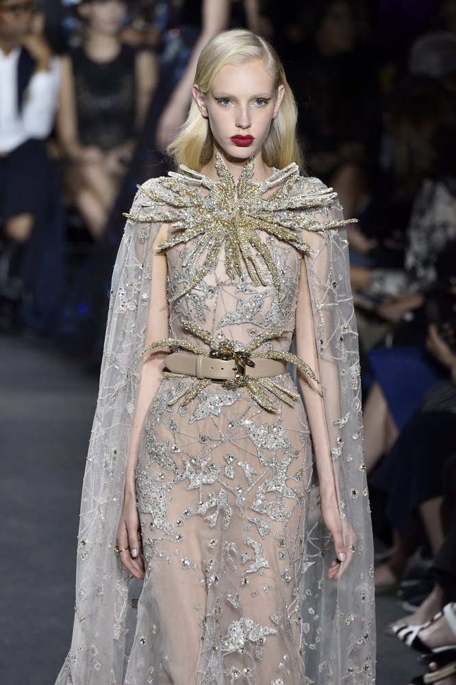 PARIS, FRANCE - JULY 06: A model walks the runway during the Elie Saab Haute Couture Fall/Winter 2016-2017 show as part of Paris Fashion Week on July 6, 2016 in Paris, France. (Photo by Kristy Sparow/Getty Images)
