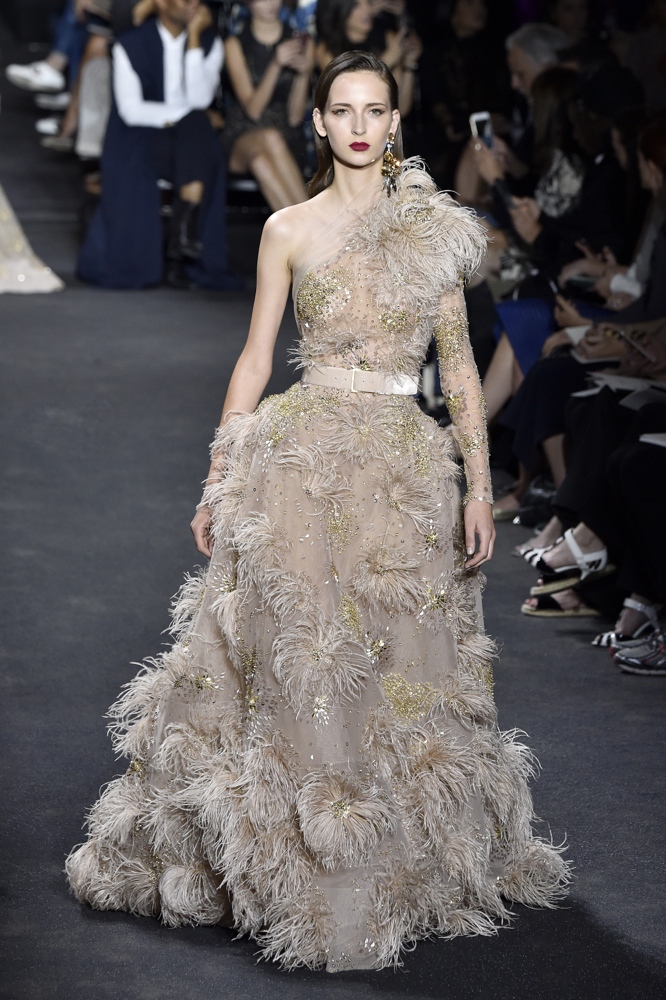 PARIS, FRANCE - JULY 06: A model walks the runway during the Elie Saab Haute Couture Fall/Winter 2016-2017 show as part of Paris Fashion Week on July 6, 2016 in Paris, France. (Photo by Kristy Sparow/Getty Images)