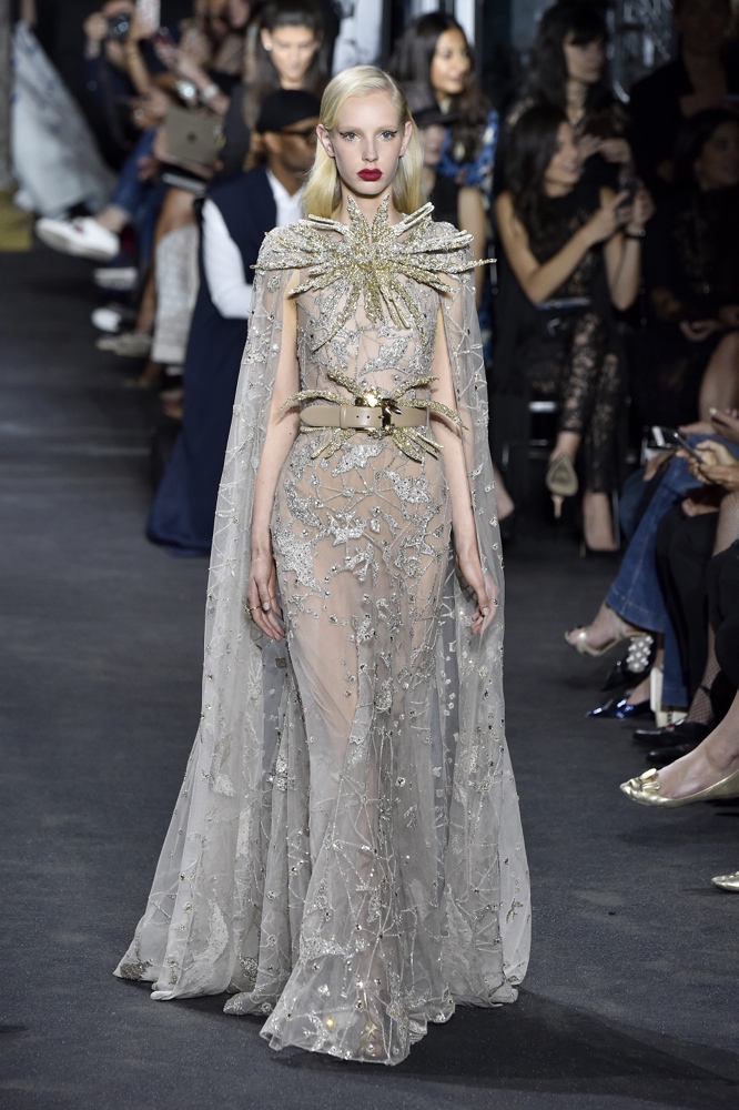 PARIS, FRANCE - JULY 06: A model walks the runway during the Elie Saab Haute Couture Fall/Winter 2016-2017 show as part of Paris Fashion Week on July 6, 2016 in Paris, France. (Photo by Kristy Sparow/Getty Images)
