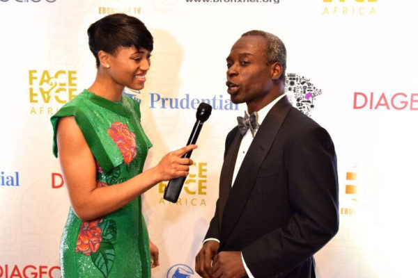 Sandra Appiah, Red Carpet Host, with Jidé Zeitlin, Chairman of Coach Inc. and former Partner at The Goldman Sachs Group