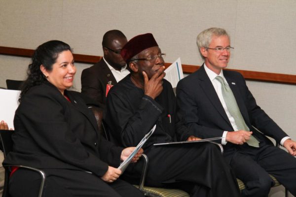 From Left - U.S. DCM Maria Brewer, Agriculture Minister Audu Ogbe and USAID Mission Director Michael Harvey