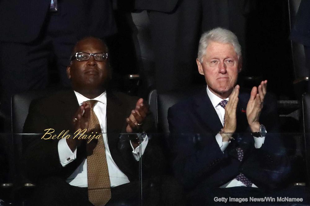 PHILADELPHIA, PA - JULY 25: Former U.S. President Bill Clinton (R) claps during first lady Michelle Obama's speech on the first day of the Democratic National Convention at the Wells Fargo Center, July 25, 2016 in Philadelphia, Pennsylvania. An estimated 50,000 people are expected in Philadelphia, including hundreds of protesters and members of the media. The four-day Democratic National Convention kicked off July 25. (Photo by Win McNamee/Getty Images)