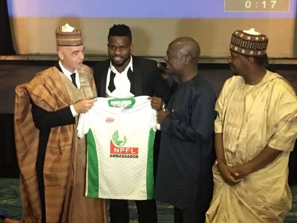 Infantino Unveils Yobo as NPFL Ambassador3