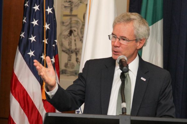 Michael Harvey,USAID Nigeria Mission Director, presents welcoming remarks during the launch of USAID's Nigeria Agricultural Partnerships