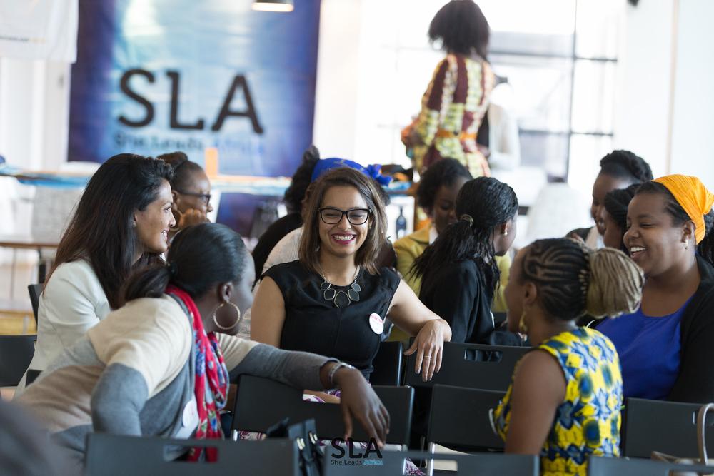 Participants playing a networking game