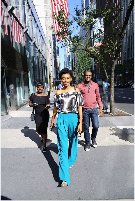 Walking out of the news building | Photo Credit: Kola Oshalusi